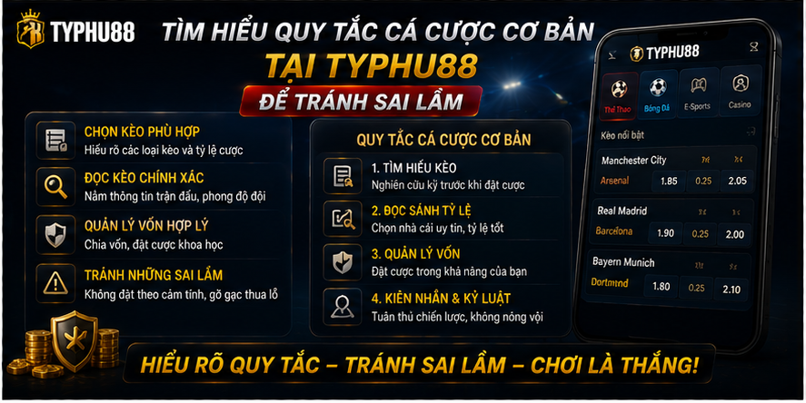 Tìm hiểu quy tắc cá cược cơ bản tại Typhu88 để tránh sai lầm Tìm hiểu quy tắc cá cược cơ bản tại Typhu88 để tránh sai lầm