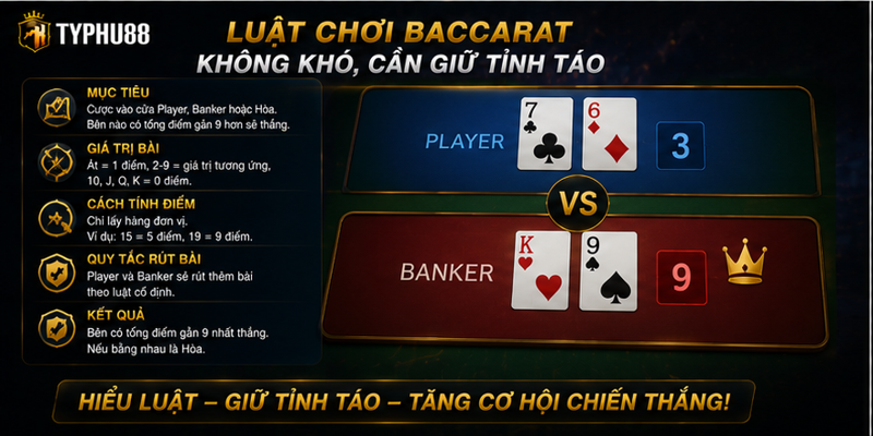 Luật chơi Baccarat không khó, cần giữ tỉnh táo