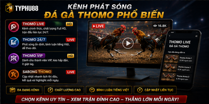 Kênh phát sóng đá gà Thomo phổ biến Kênh phát sóng đá gà Thomo phổ biến