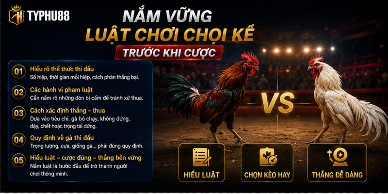 Nắm vững luật chơi chọi kê trước khi cược