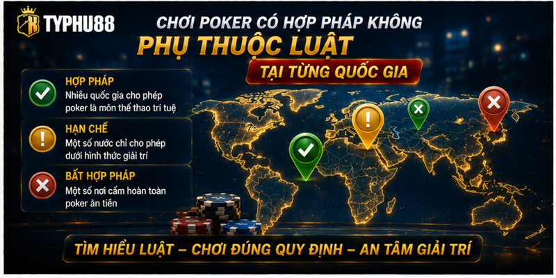 Chơi poker có hợp pháp không phụ thuộc luật tại từng quốc gia