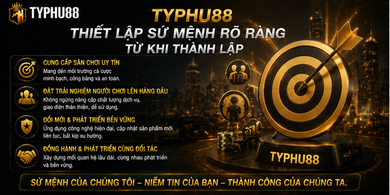 Typhu88 thiết lập sứ mệnh rõ ràng từ khi thành lập Typhu88 thiết lập sứ mệnh rõ ràng từ khi thành lập