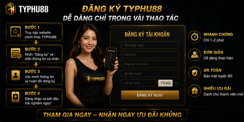 Đăng ký Typhu88 dễ dàng chỉ trong vài thao tác Đăng ký Typhu88 dễ dàng chỉ trong vài thao tác